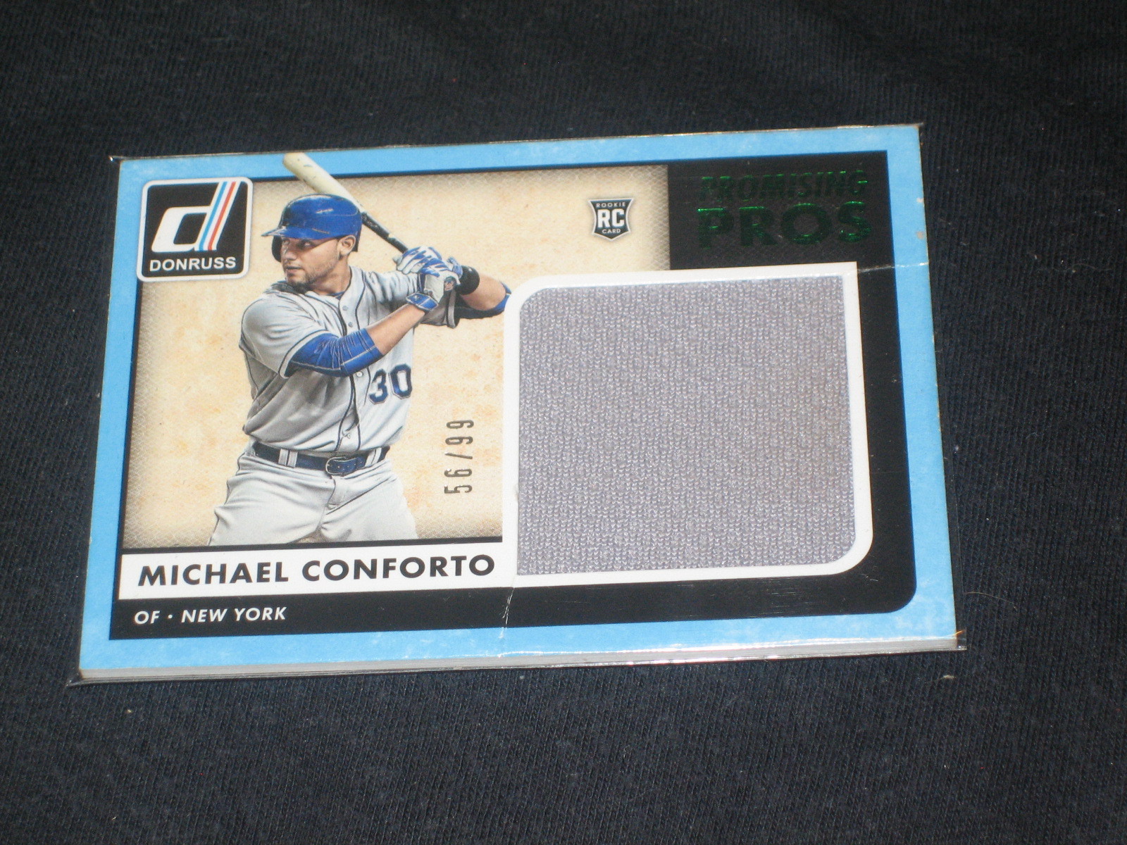 MICHAEL CONFORTO METS ROOKIE CERTIFIED AUTHENTIC BASEBALL GAME USED JERSEY CARD view 1