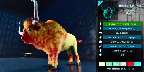 ark survival ascended pve Bison Male/Female Ragnarok new dino, High Level Pair - Picture 6 of 7