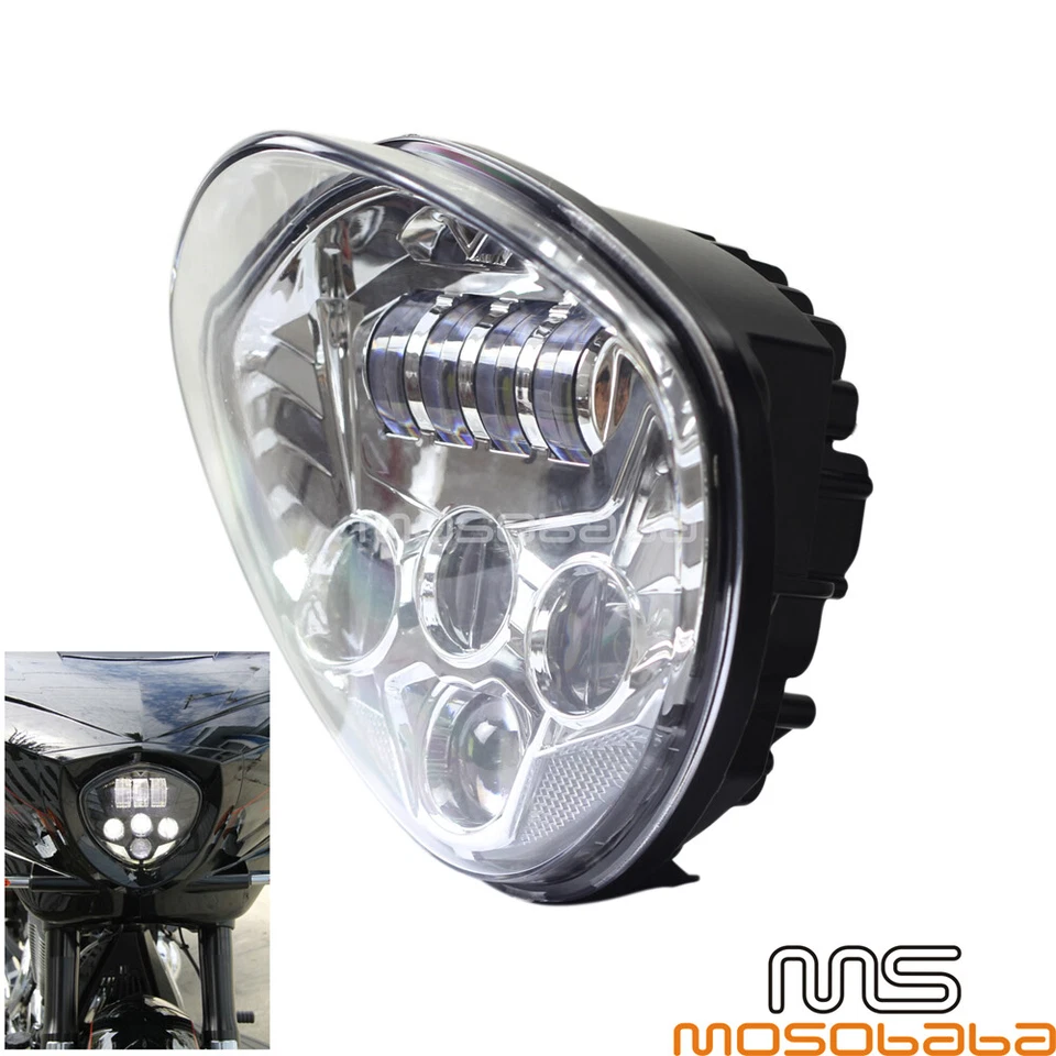 1X Faro LED HI+LO Beam 100W para Victory Cross Country/Roads Classic Cruiser Foto 2 de 4