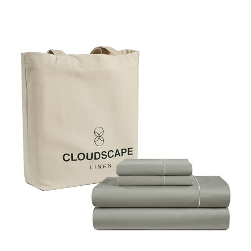 100% Egyptian Cotton Sheets Queen Size - 4 Pieces, Silver Luxury Sheets Queen...