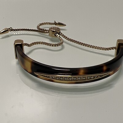 Adore 12k gold plated pave navette resin cuff with crystal from Swarovski 