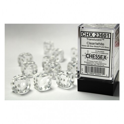 Juego De Dados Chessex D6 Azul/blanco Translúcido 12 Mm  36  Con Caja Venta Internacional Mkp 80381072 - Foto 3