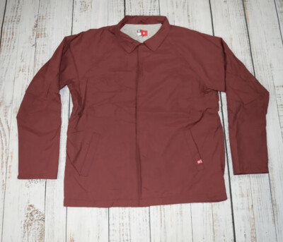DC SKATEBOARDING JACKET COACHES MAROON SNAP UP POCKETED LINED SZ MED MENS COTTON
