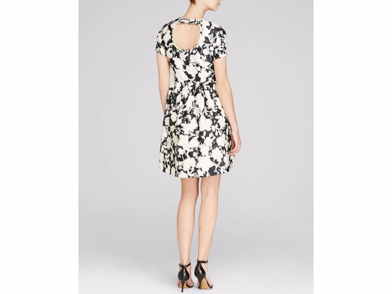 Abito Kate Spade grafico floreale pizzo manica corta ritaglio schiena fiocco tg 2 6 $548