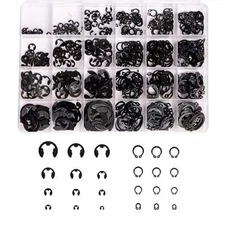 324Pcs Carbon Steel E-Clip Circlip Kit Retaining Ring Assortment Set 24 Sizes