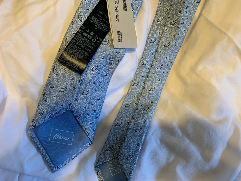 Corbata BRIONI hecha en Italia tejida seda/lino Foto 2 de 4