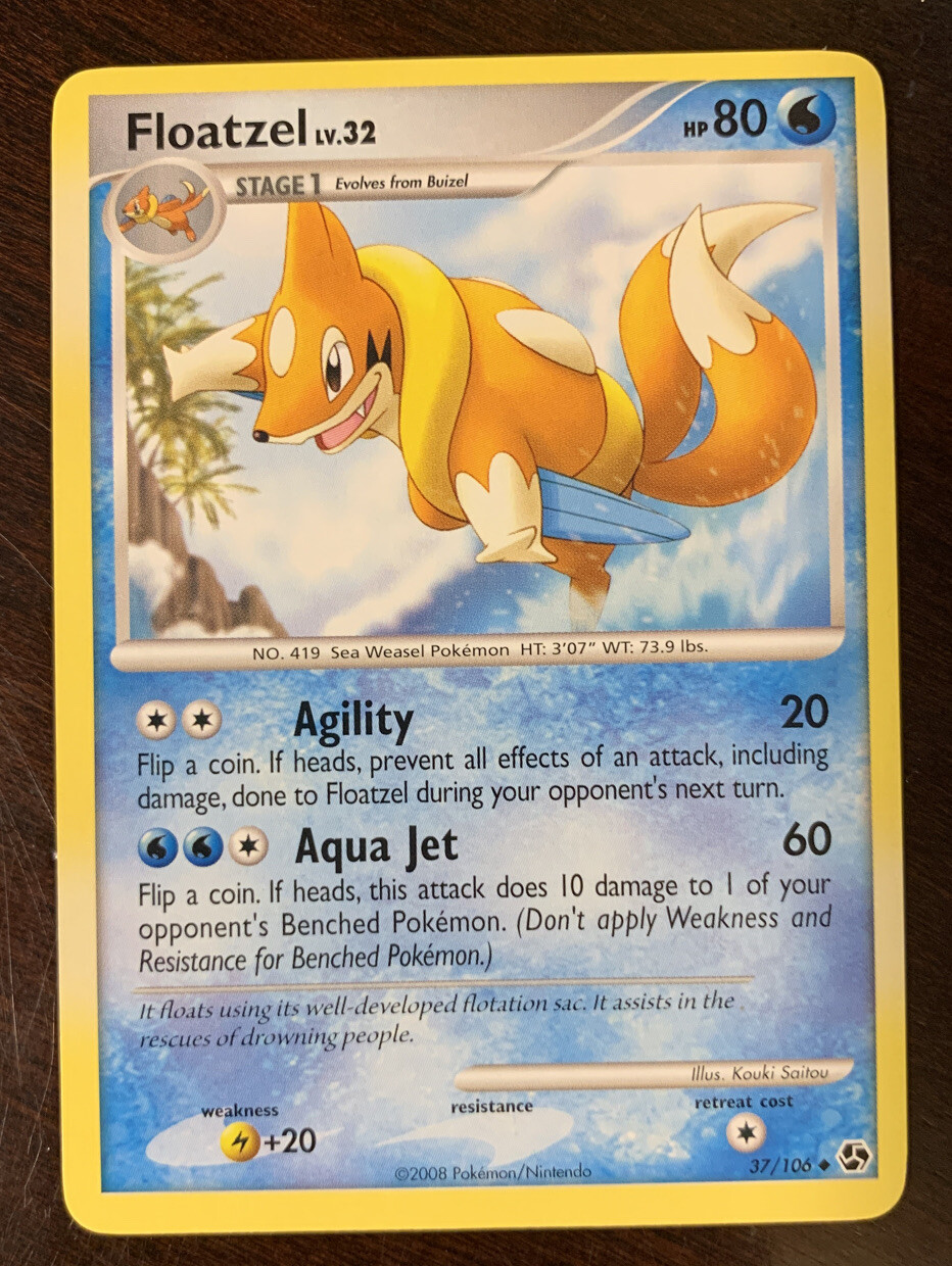 Floatzel 37/106 UNCOMMON Pokemon DP Great Encounters WATER Type NEW Near Mint x1