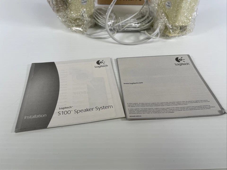 Logitech S-100 White 5 Watts RMS 2.0 Manual Volume Controller Speaker Aux 3.5 - Image 3 of 4