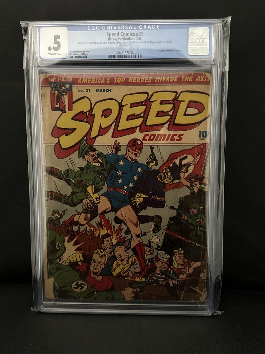 Speed Comics #31 (Harvey 1944) 💥 CGC .5 💥 Hitler