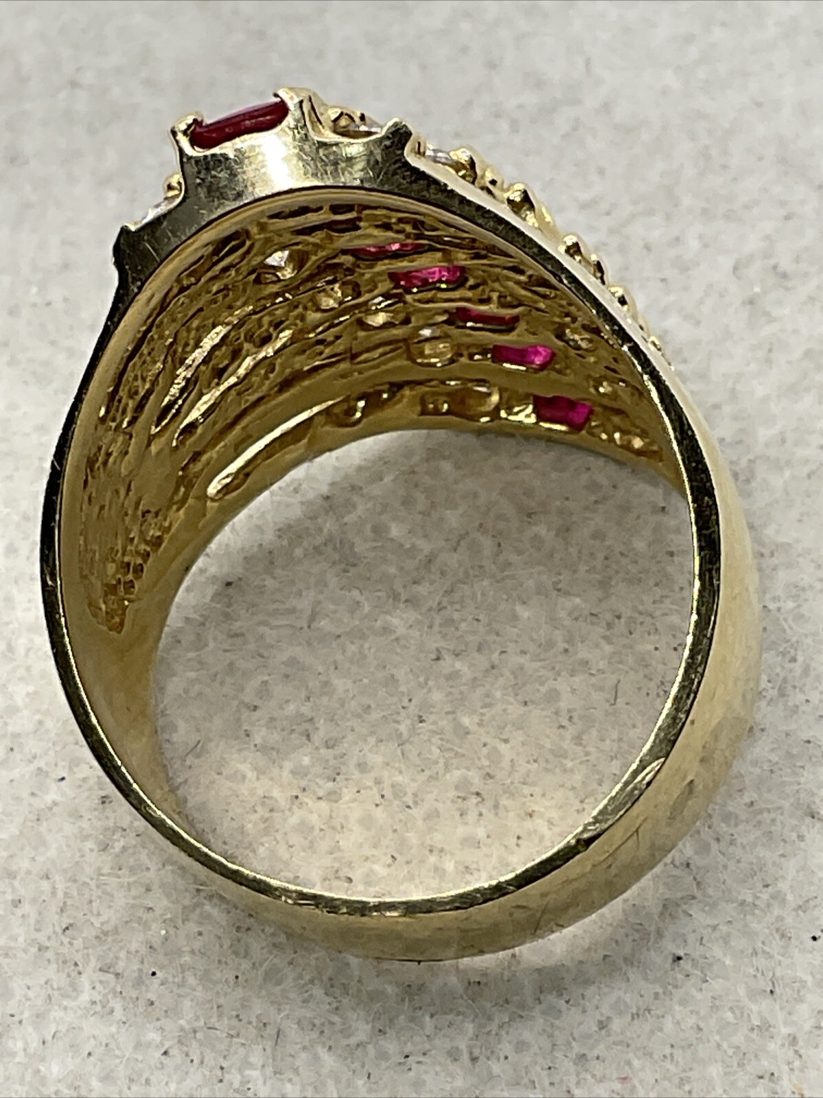 IMPRESSIVE Solid 14K Yellow Gold Princess Cut Cre… - image 6