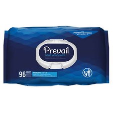 Prevail Disposable Adult Washcloths, Scented, 12 x 8 Inch, 1 Pack of 96
