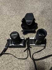 2 MINOLTA X-370 35mm Film SLR Cameras With Case And Lenses