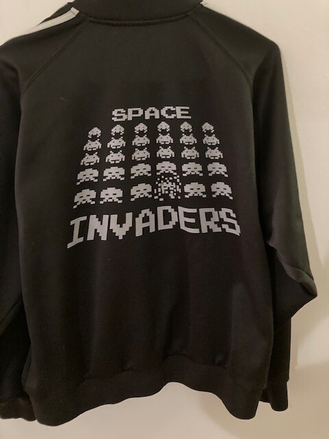 Space Invaders Black Polyester Track Jacket US Me… - image 4