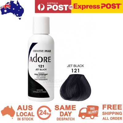 Colorant Capillaire Semi-permanent Creative Image Adore 121 Jet Black - 118 Ml, Noir Intense, Brillant