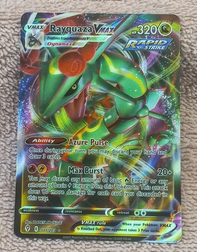 Rayquaza VMAX - 217/203 - Holo - Unlimited - Rare Rainbow - Evolving Skies Pokémon Card Value & Price History | Track & Add To Collection