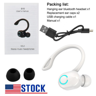 Wireless Bluetooth 5.1 Earpiece Headset Driving Trucker Earbuds Noise Cancelling