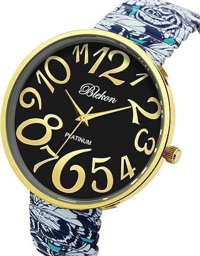 Blekon Damen-Armbanduhr XL 41mm Floral, Stretchband - Bild 30 von 39