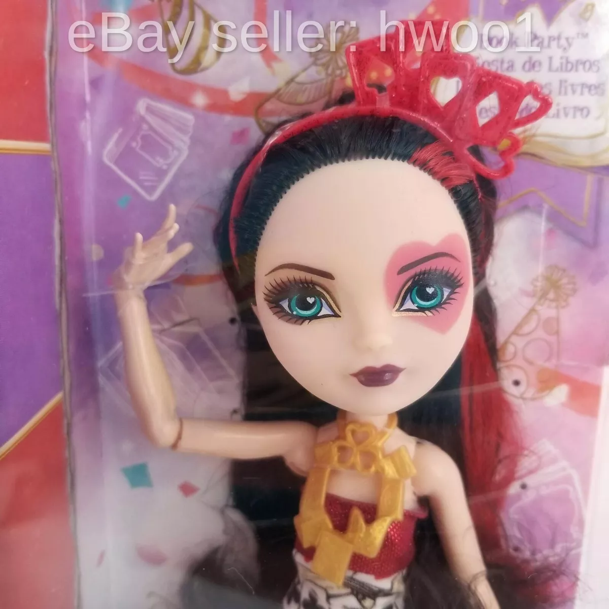 Ever After High Lizzie Hearts Book Club Doll in Original Box, MISSING SHOES