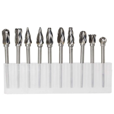 Aluminum Cutting Bits Carbide Burr Set 10 Pieces With 3mm1/8inch For Die Grinder
