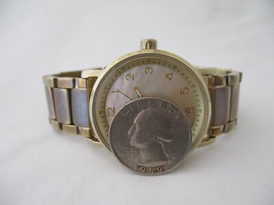 DKNY Ladies Watch Gold Toned Band Mother of Pearl Face | eBay display picture 1