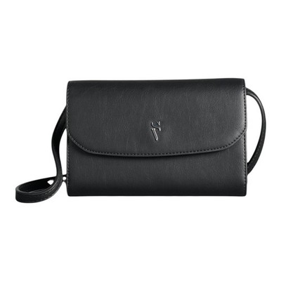   Simply Vera Vera Wang Signature Mini Crossbody Bag | Black | Soft Leather  