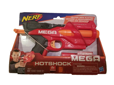 Nerf N Strike Mega Hotshock Blaster Shock the Competition 2X Mega Age 8+