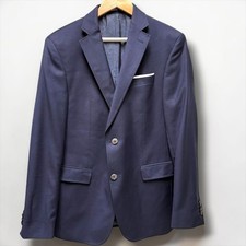 JOOP Mens Navy Blue Marlane Primatist Super 100s Wool Modern Fit Blazer Jacket