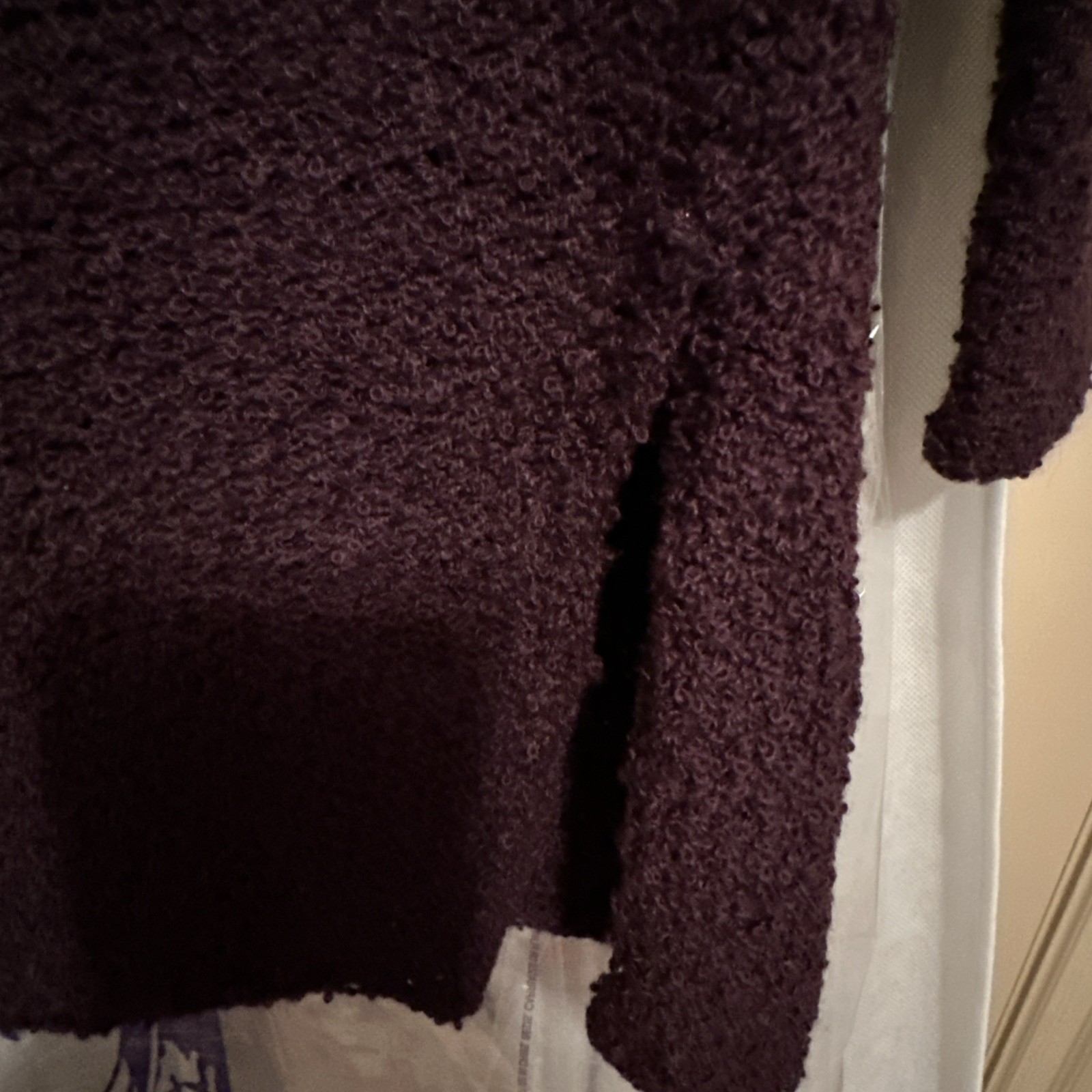 Peruvian Connection dark purple button front  Swe… - image 4