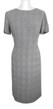 Precis Petite Check Dress UK 12 Grey Tailored Work Office Formal Short Sleeve