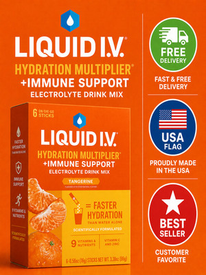 Liquid I.V. Tangerine Hydration Multiplier Immune Support 6 Packets