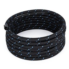 20 Feet -6an An6 38 Fuel Line Hose Braided Stainless Steel Oil Black Blue