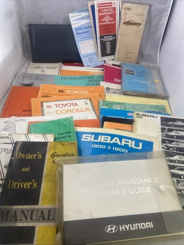 Vintage Lot of 25+ Automobile Owners Manuals Subaru Toyota GMC GAR Mercury ++++
