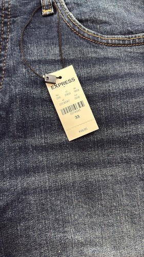 Express Denim Shorts Mens Size 33 Blue Slim Stretch Distressed Bermuda - Picture 4 of 8