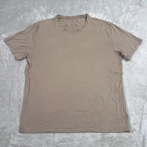 Asket Das leichte Hemd Herren Large hellbraun Baumwolle Kurzarm Freizeit