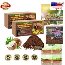 Organic Reptile Substrate 2 Pack - Breathable Coco Coir for Pets