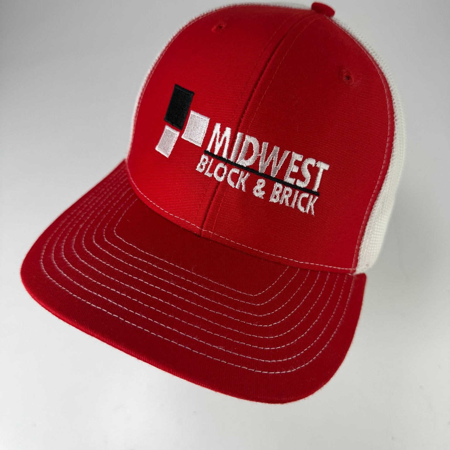 112 Trucker Men's Adjustable Red White Midwest Block & Brick