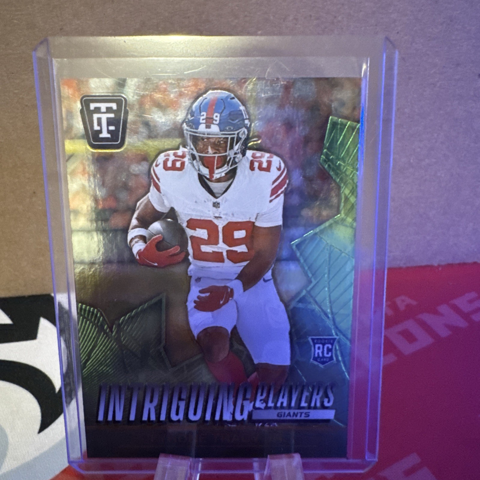 Tyrone Tracy Jr. Panini Totally Certified Intriguing Players #16 Mirror Neon Green
