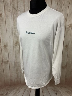 Iets Frans Urban Outfitters Herren Large Langarm T-Shirt bestickt weiß
