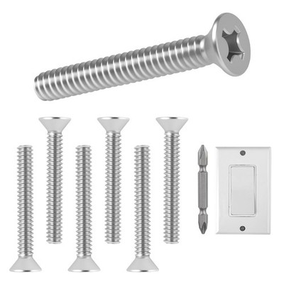 50 PCS #632x1 304 Stainless Steel Machine Screws Extra Long Outlet Fix