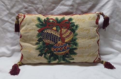 Vintage Holiday Christmas Tapestry Accent Pillow