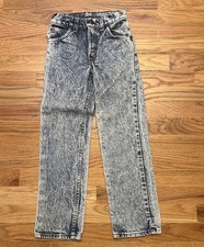 Vintage LEVIS Acid Wash Straight Orange Tab Jeans BOYS 9 Slim 22x23 100 Cotton