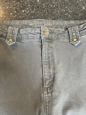 Michael Kors Women's Cropped Jeans Size 14 Green Hue Stretch Denim Cotton Blend