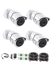  4PACK 1920TVL 1080P HD TVI Security Cameras 120ft Night Vision CCTV Wired-4Cam