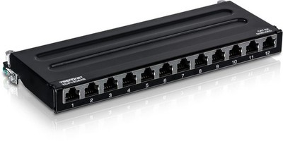 TRENDnet 12 Port Cat6A Shielded Wall Mount Patch Panel 10G Ready NDAA Compliant