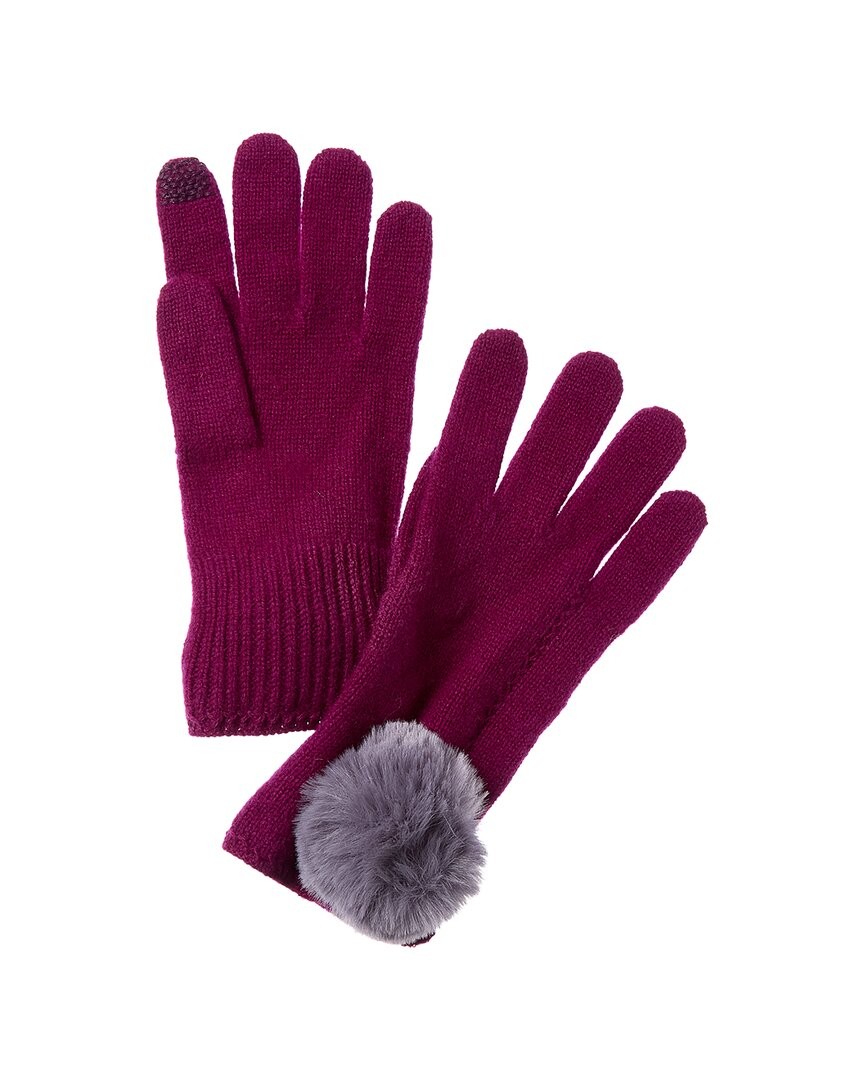 Hannah Rose Scallop Cashmere Gloves Women's Blue