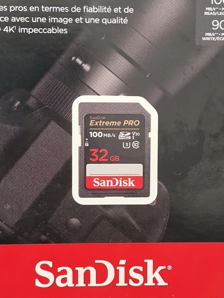 SanDisk Extreme Pro 32GB UHS-I SDHC Memory Card (SDSDXXG-032G-GN4IN) New SEALED - Image 2 of 4