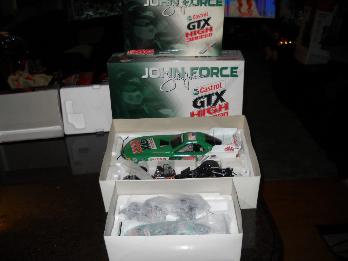 JOHN FORCE 2001 CASTROL FUNNY CAR IN TIN 1/64 ACTION DIECAST