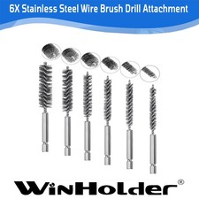 6X Stainless Steel Drill Cleaning Brush Wire Brush Attachment for Electric