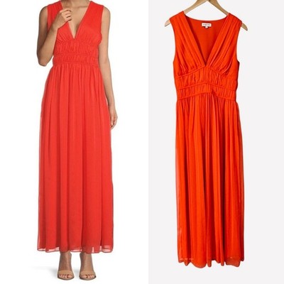 Gianni Bini Rhea Maxi Dress Orange Flowy Wedding Guest Soft Girl Romantic 4