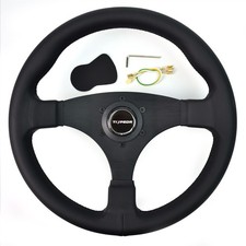 13 330mm Black Universal Racing Steering Wheel Suede 6 Bolts 3 Spoke Pcd70mm